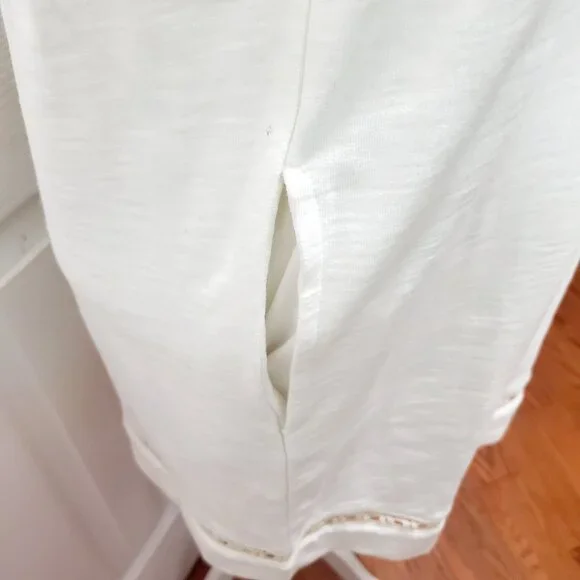 NWT Greylin White Tunic Dress Coastal Resort 100% Cotton Dress Pockets Size  0 - Picture 7 of 12